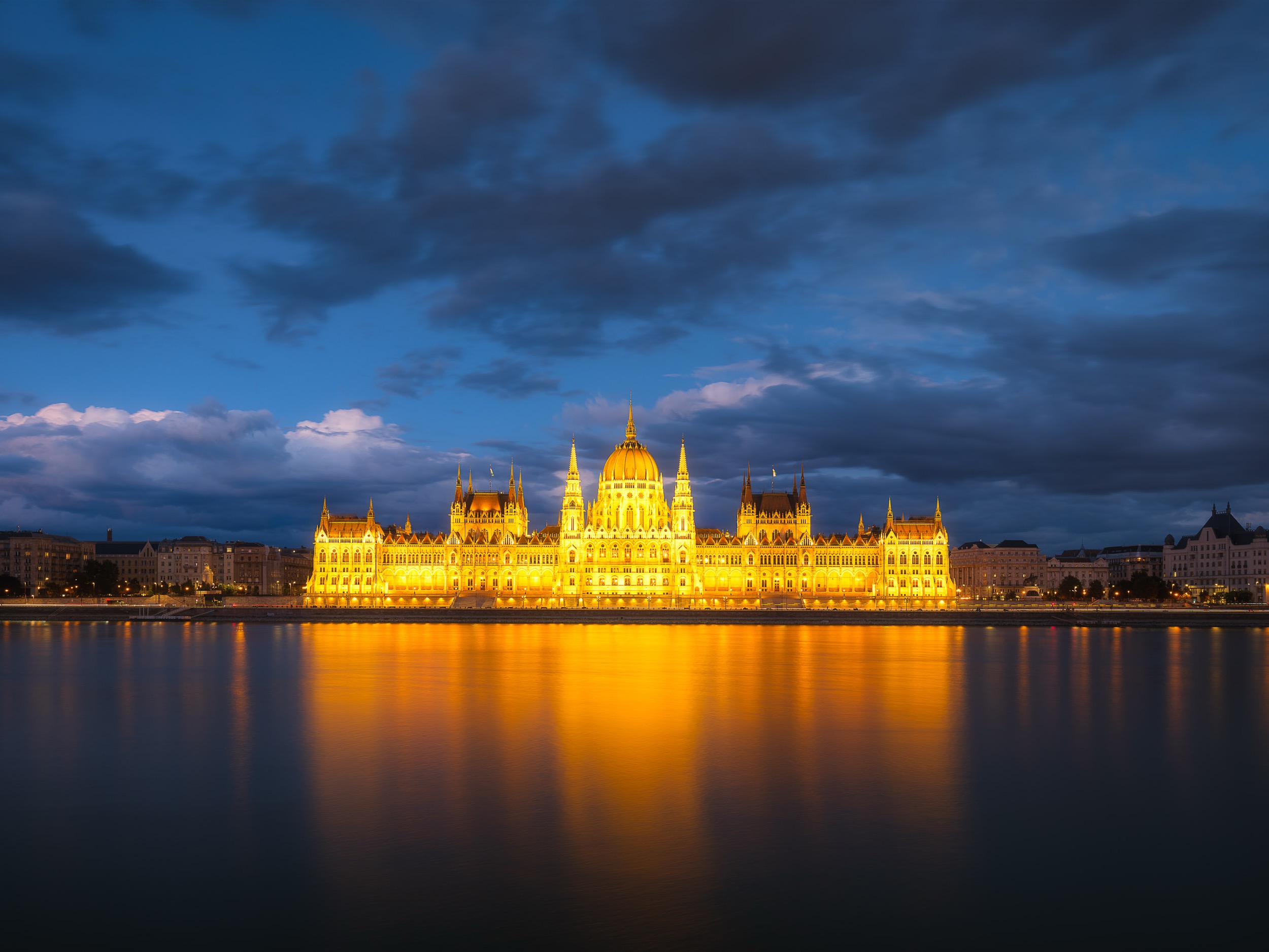Glowing Reflection On The Danube